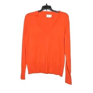 Neiman Marcus Orange 100% Cashmere Pullover Sweater